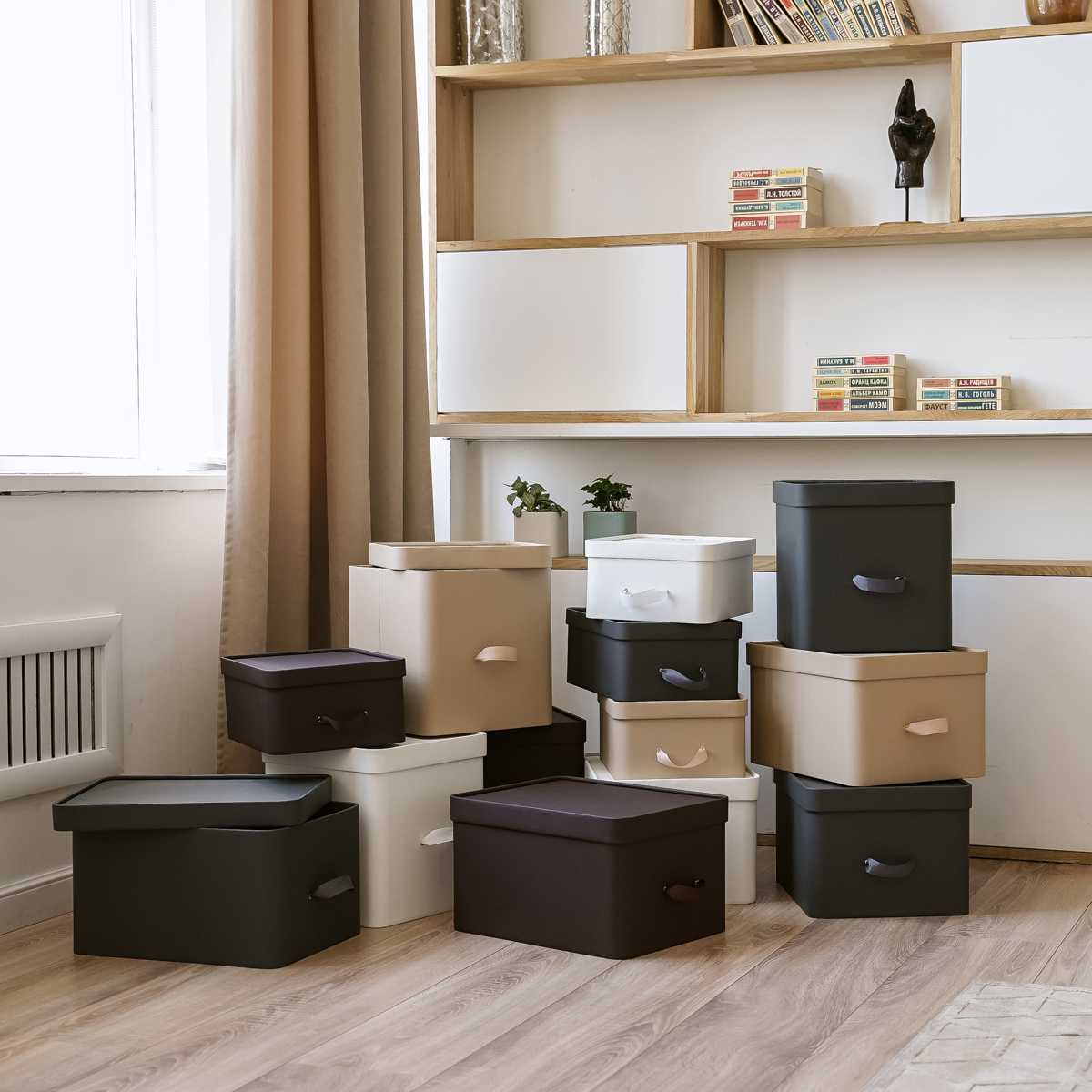 Коробка для хранения Rompicato Cube L, цвет бежевый
