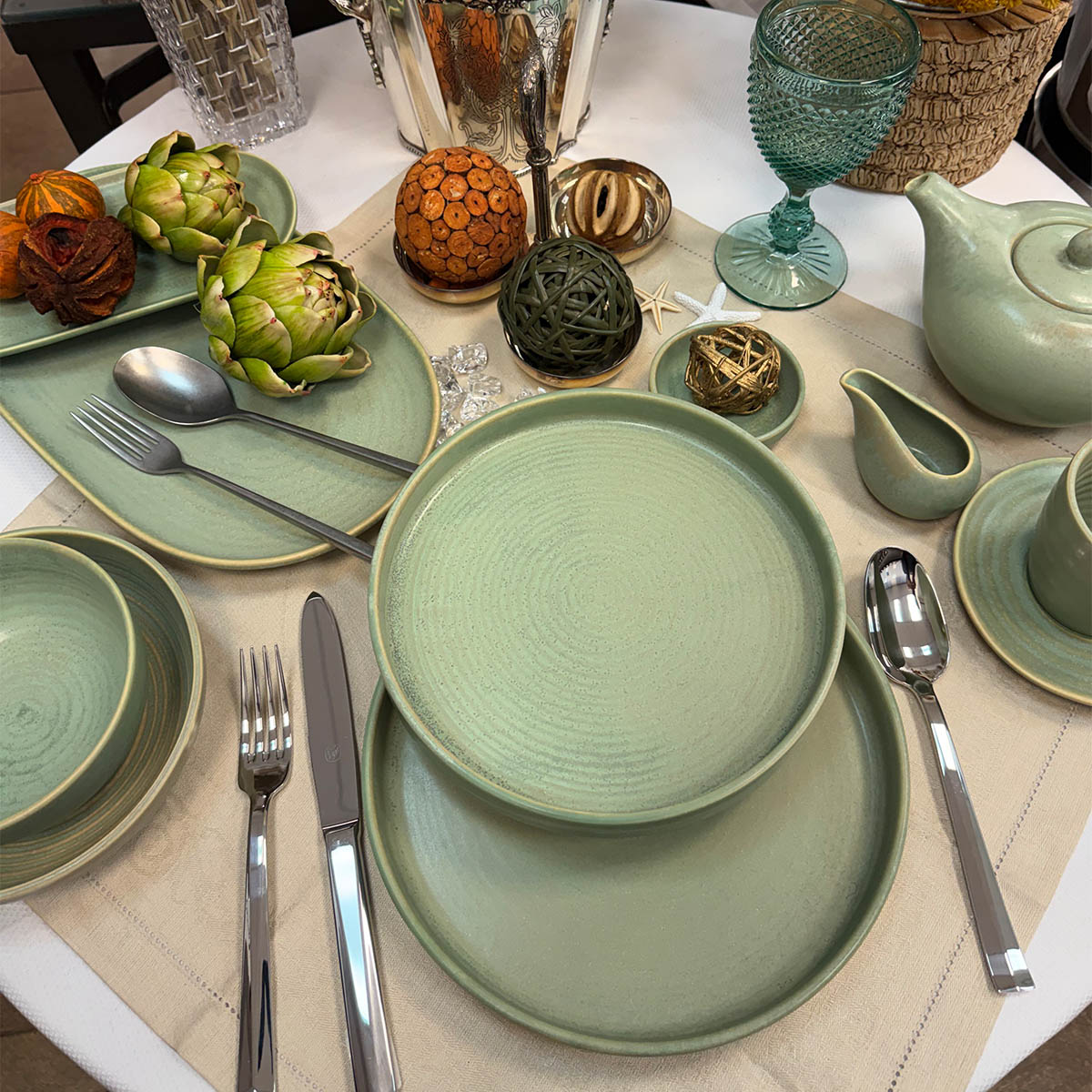 Блюдо овальное Home Chef Amber Green 35,5x21см