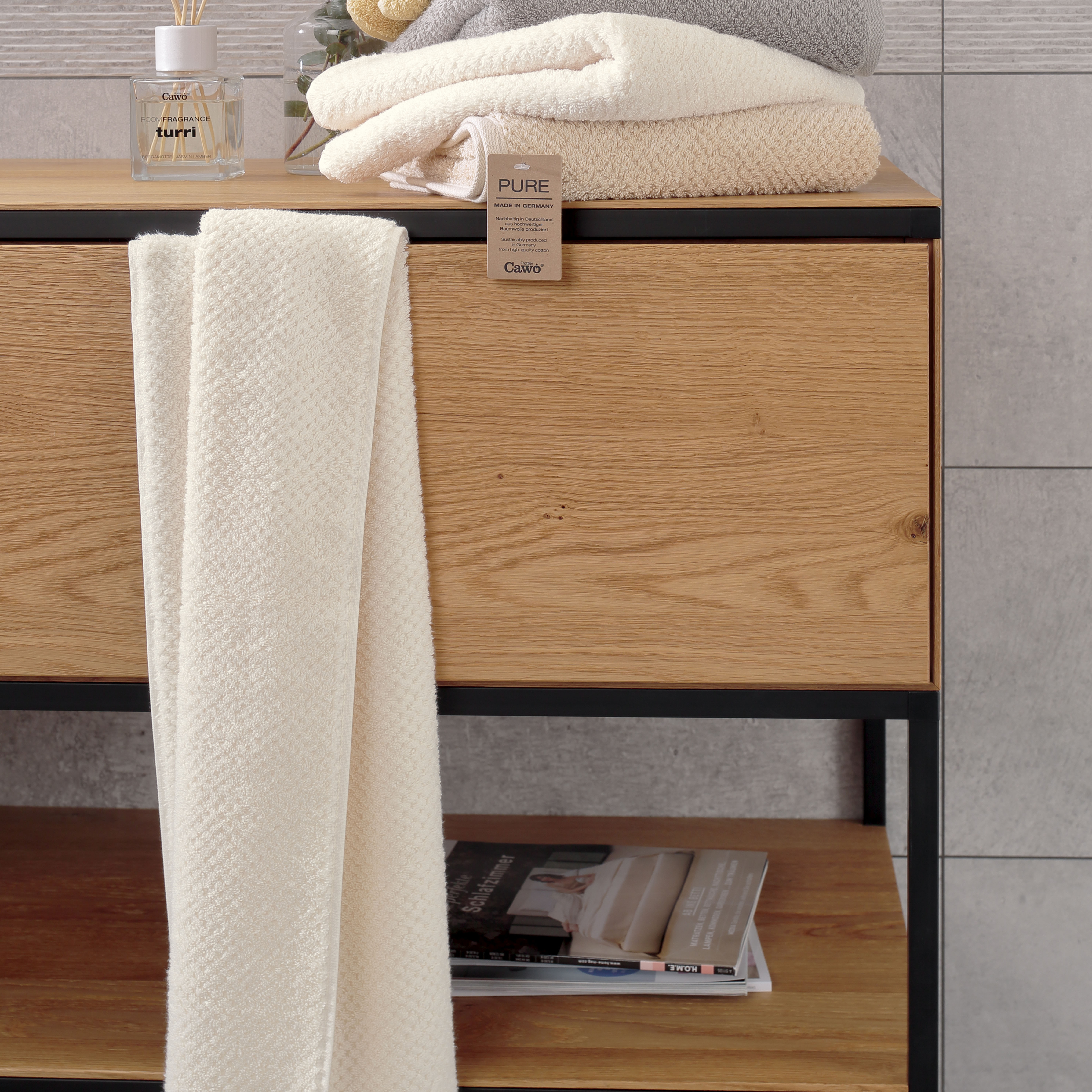 Полотенце махровое Cawo Pure 80x150см, цвет пудровый