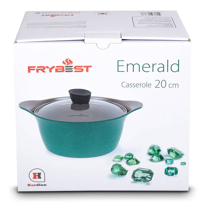 Кастрюля с крышкой Frybest Emerald 2,4л