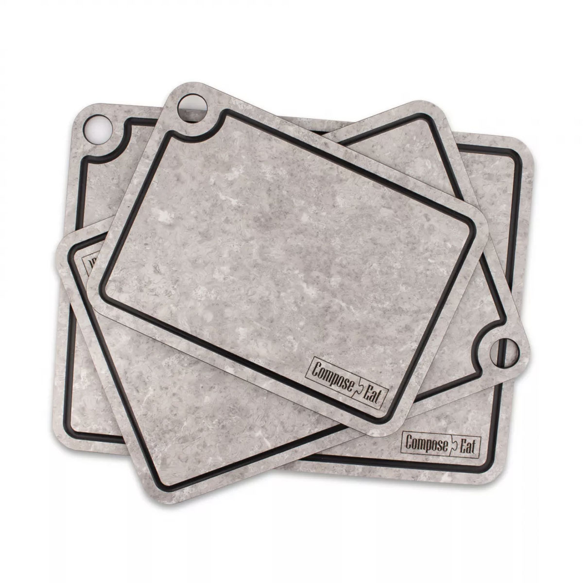 Набор разделочных досок на подставке ComposeEat Elegance белый камень