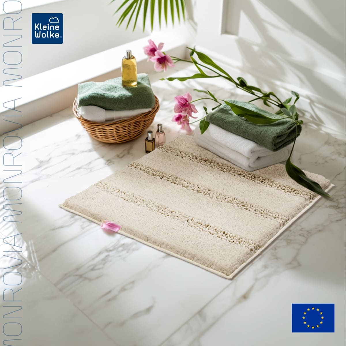 Коврик для ванной 60x60см Kleine Wolke Monrovia, бежевый