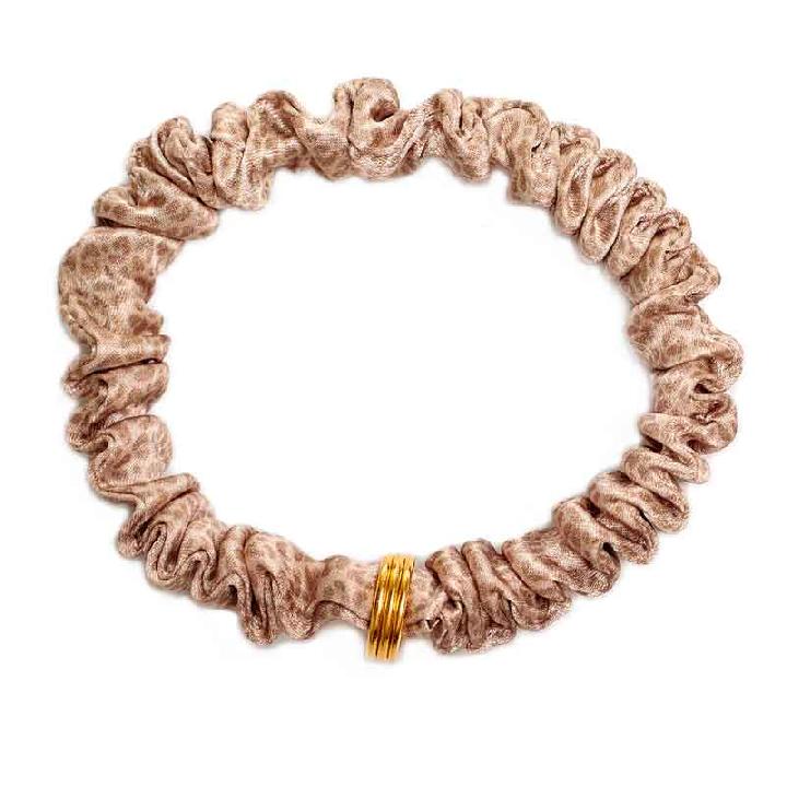 Шелковая резинка мини для волос Mollen Фелина бежевая