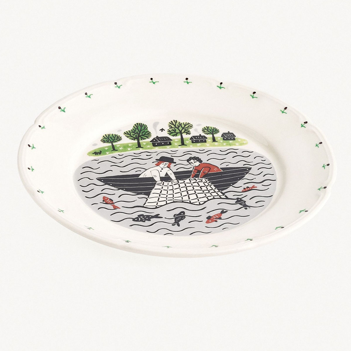 Тарелка обеденная Дымов Керамика Огород Уткина Рыбалка