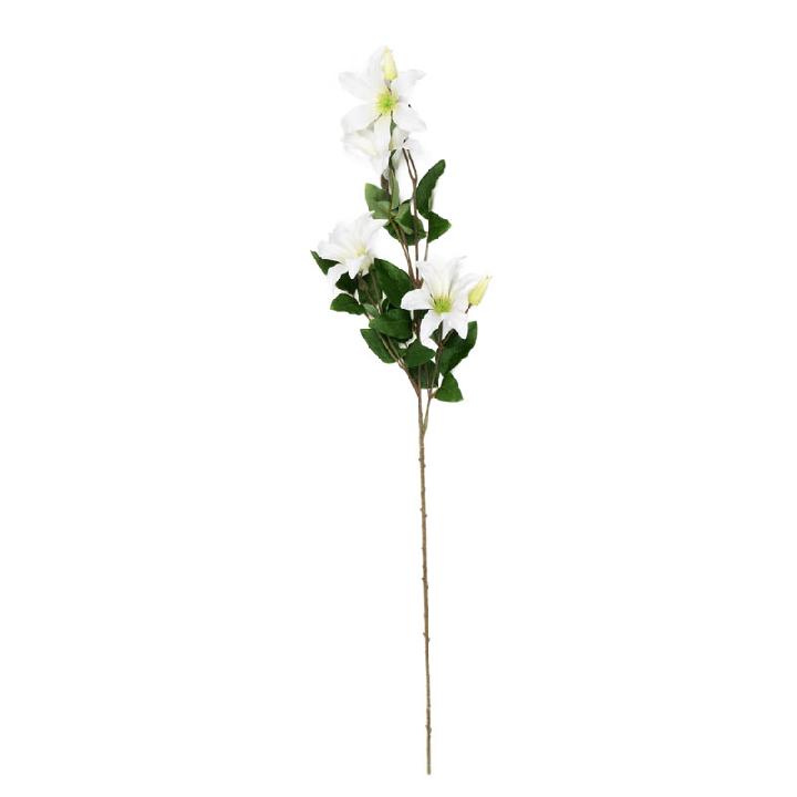 Искусственные цветы Silk-ka Клематис 95см, цвет кремовый