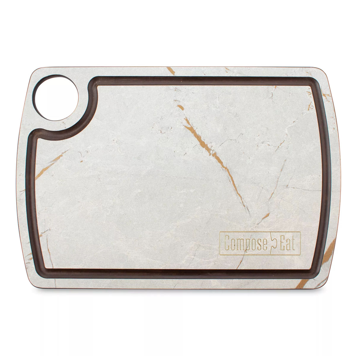 Доска разделочная c желобом ComposeEat Мраморный Грейс 22х15см
