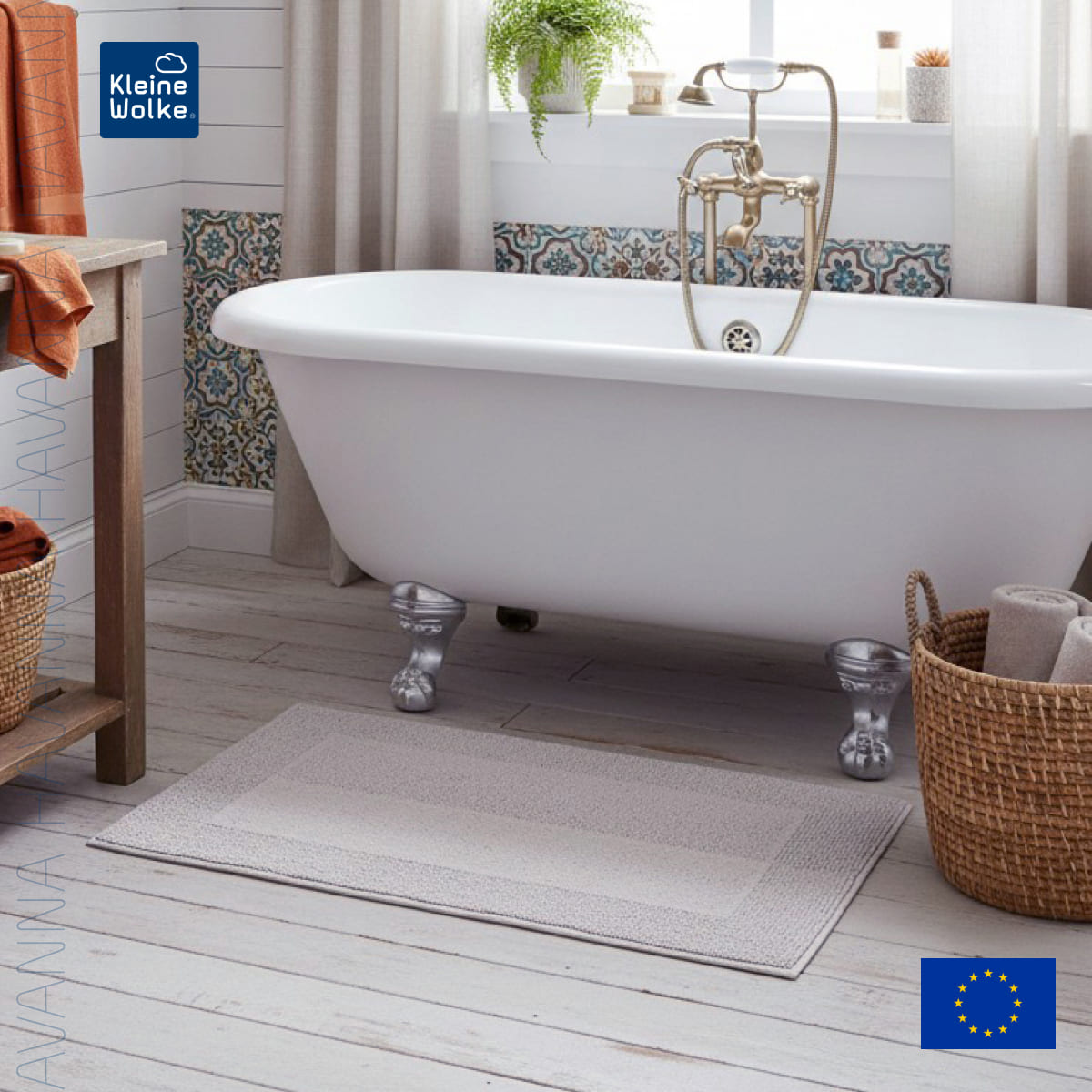 Коврик для ванной 60x100см Kleine Wolke Havanna, серебряный