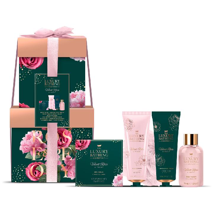 Подарочный набор The Luxury Bathing Company Полная коллекция Бархатная роза и пион