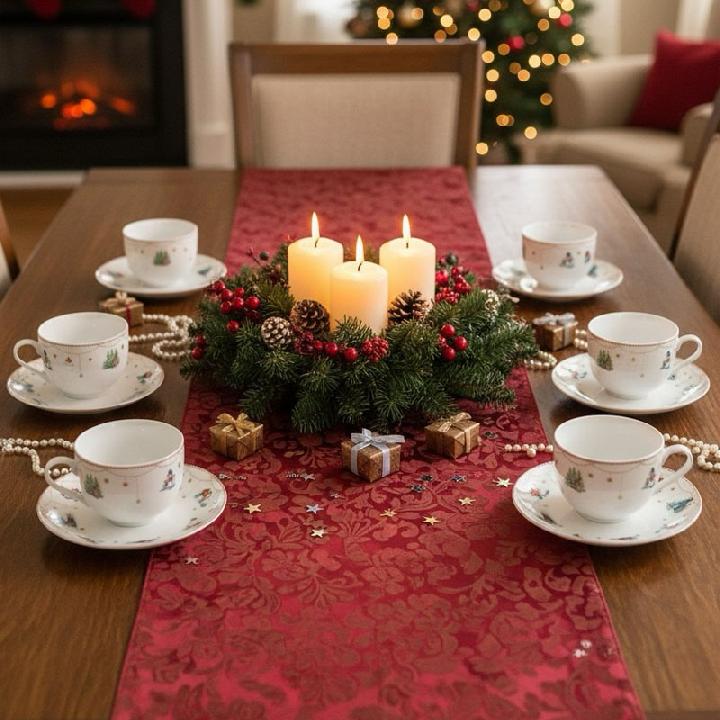 Набор чайных пар Zapel Зимняя сказка 12 предметов на 6 персон