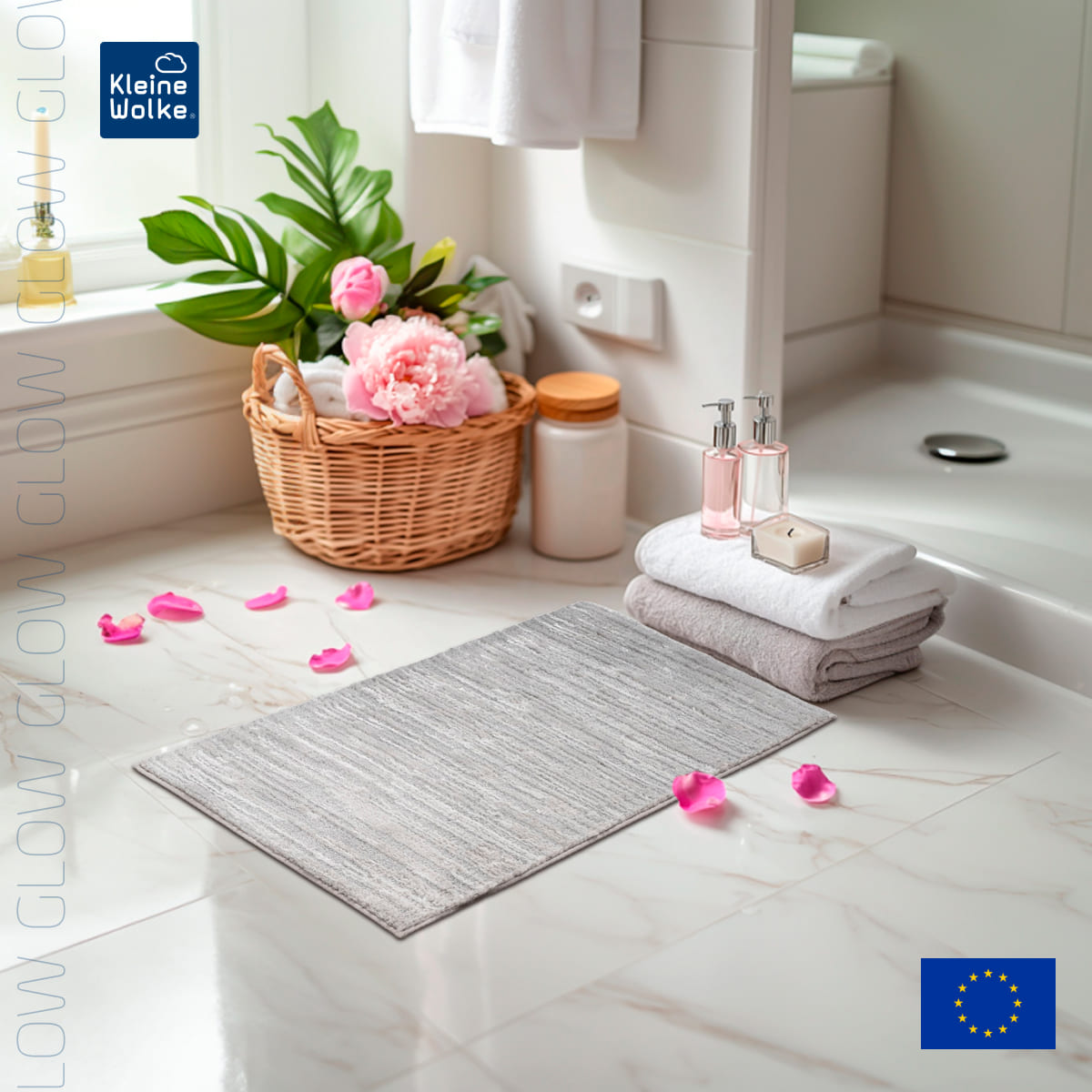 Коврик для ванной комнаты Kleine Wolke Glow 60x100см, светло-серый