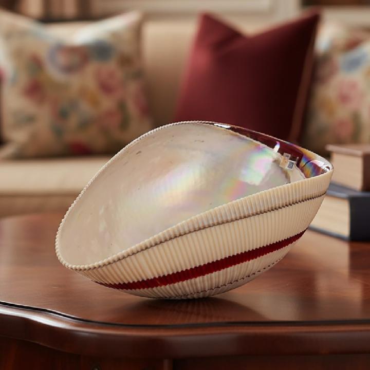 Блюдо Yalos Shell 44x23x19см, айфори с красным