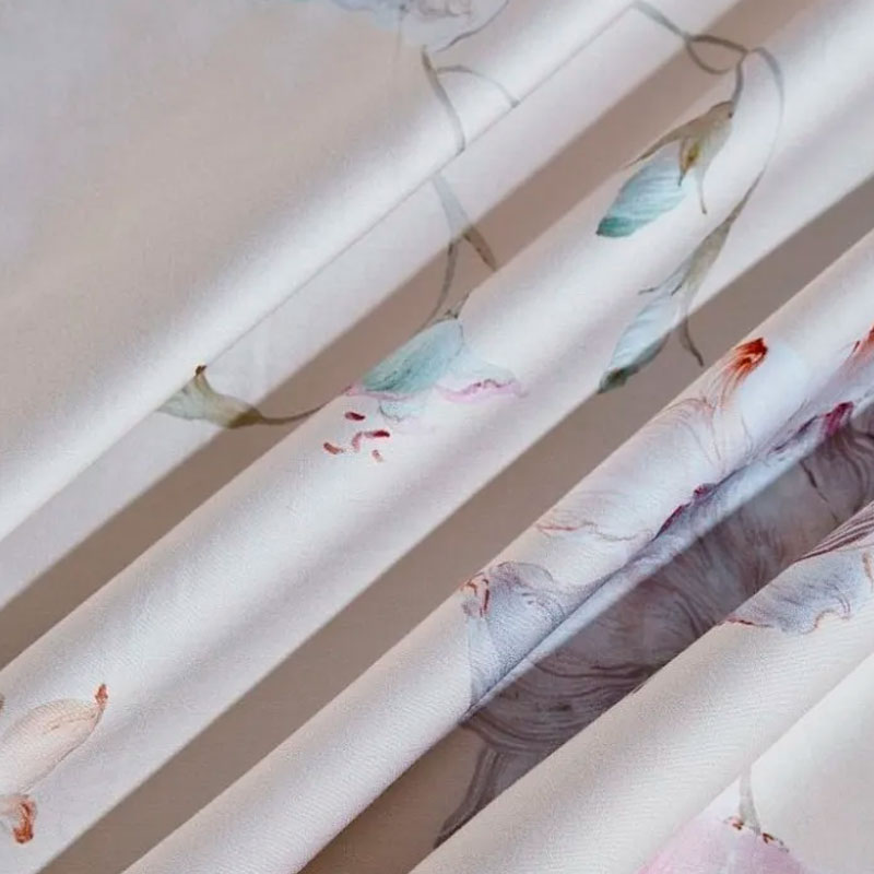 Комплект постельного белья евро Anabella Asabella, цветы на светло-персиковом