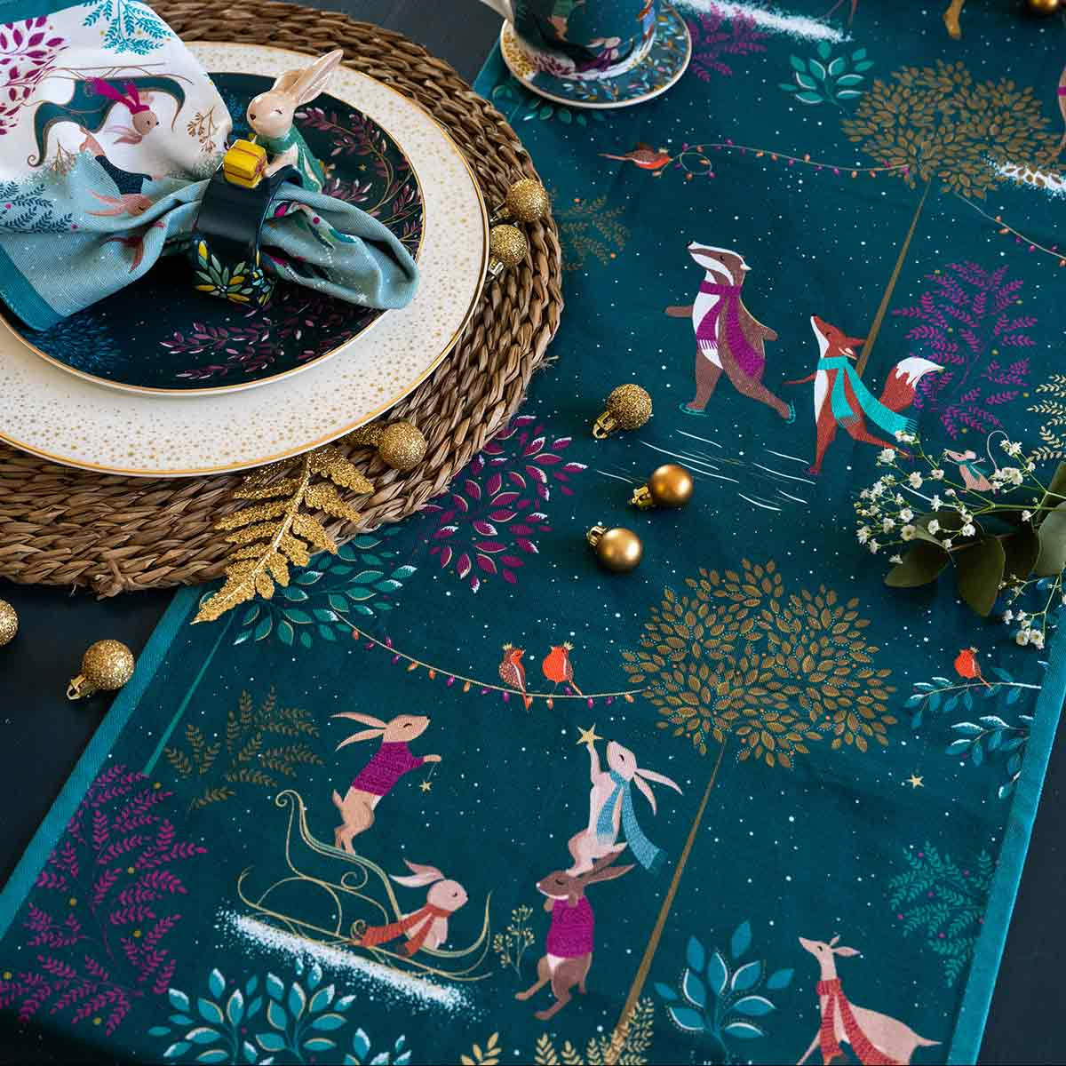 Дорожка на стол Portmeirion Woodland Tales Олень и Робин 250х35см
