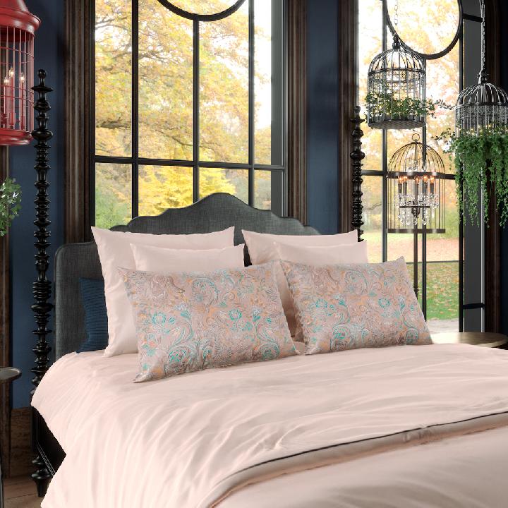 Комплект постельного белья 1,5-спальный без простыни Mollen Premier Утро, пудровый