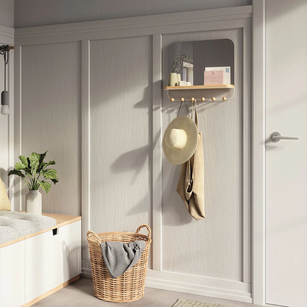 Зеркало с крючками для аксессуаров Umbra Estique
