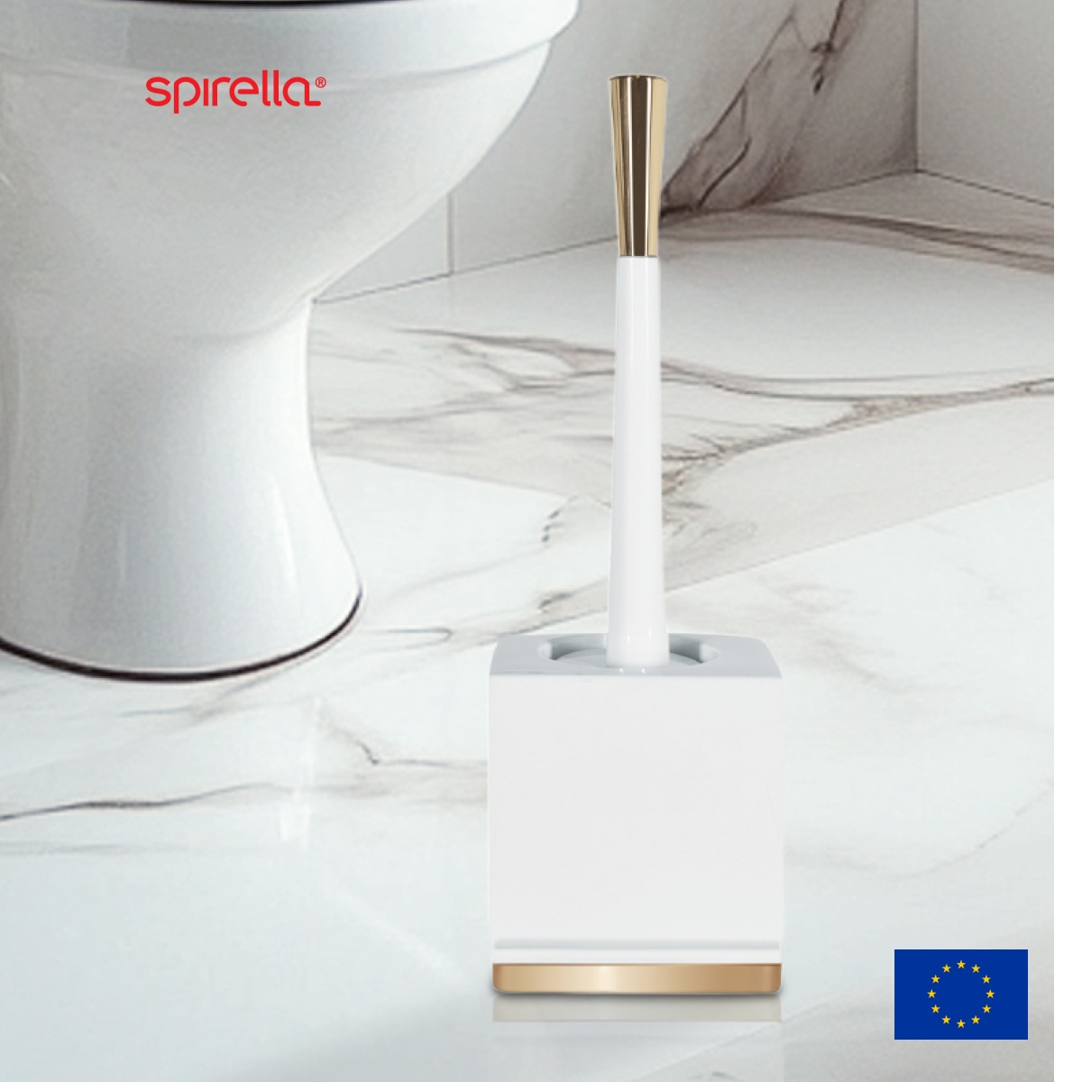 Ерш для унитаза Spirella Roma, белый с золотом