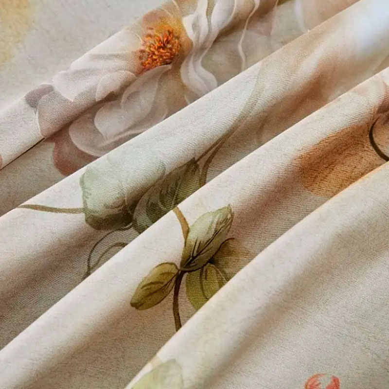 Комплект постельного белья евро Anabella Asabella, цветы на светло-сером