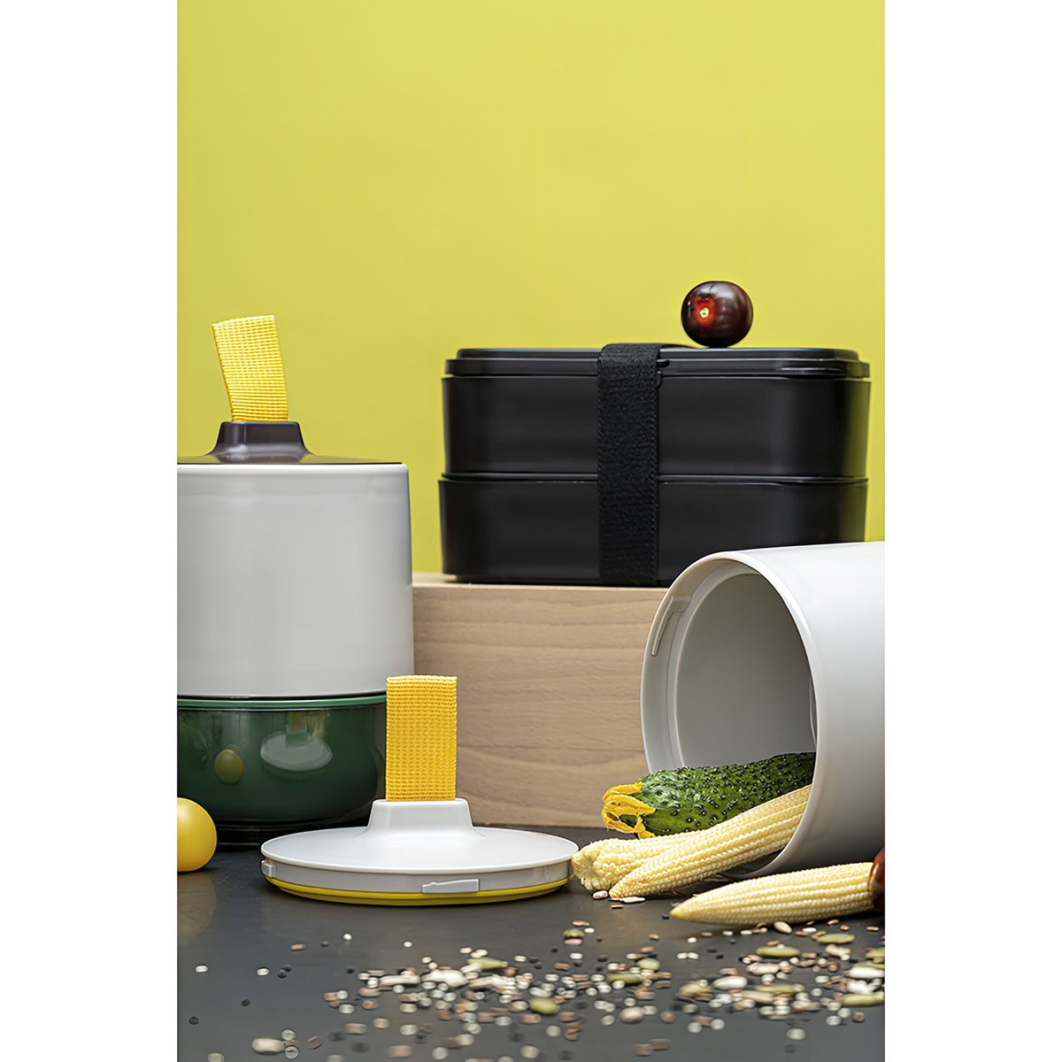 Ланч-бокс с приборами Smart Solutions Food Time, черный