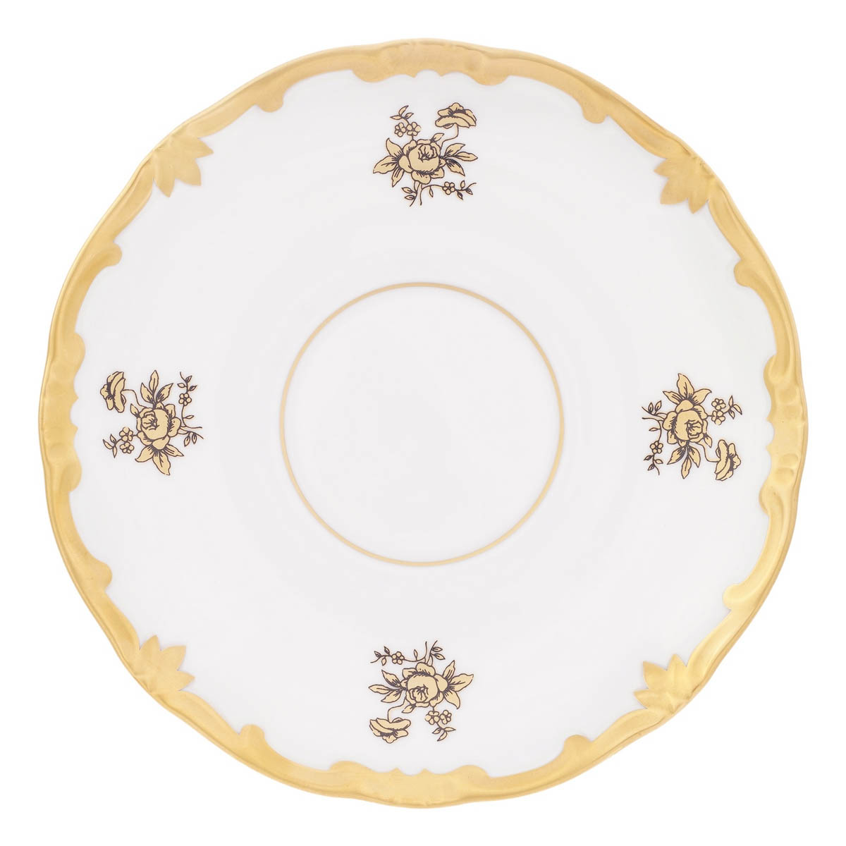 Набор блюдец 13см Weimar Porzellan Роза Золотая 6шт