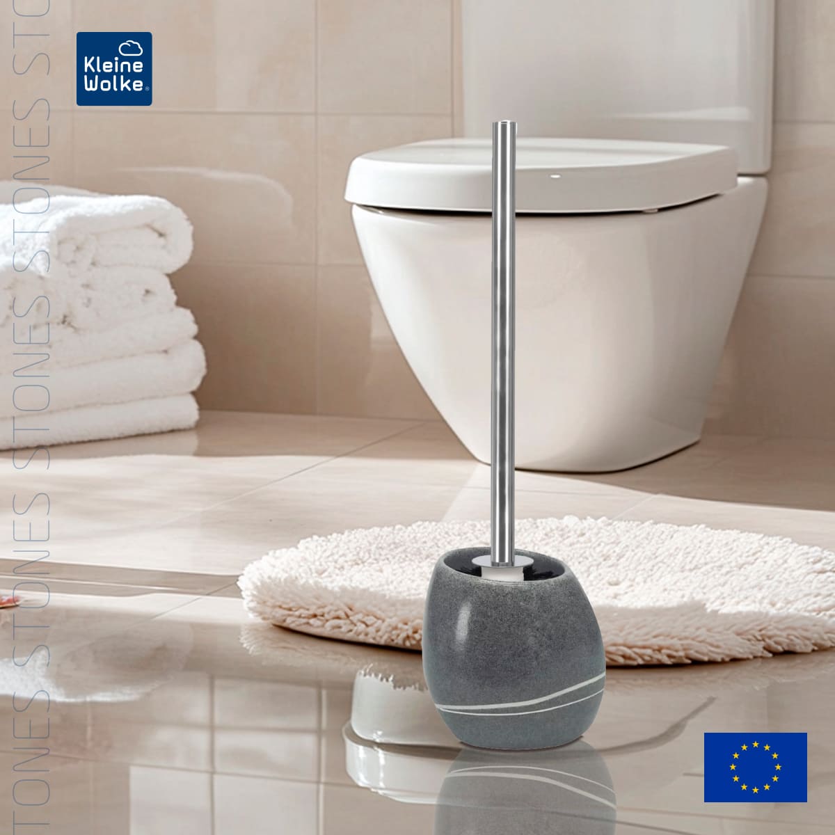 Ерш с подставкой Kleine Wolke Stones, серый