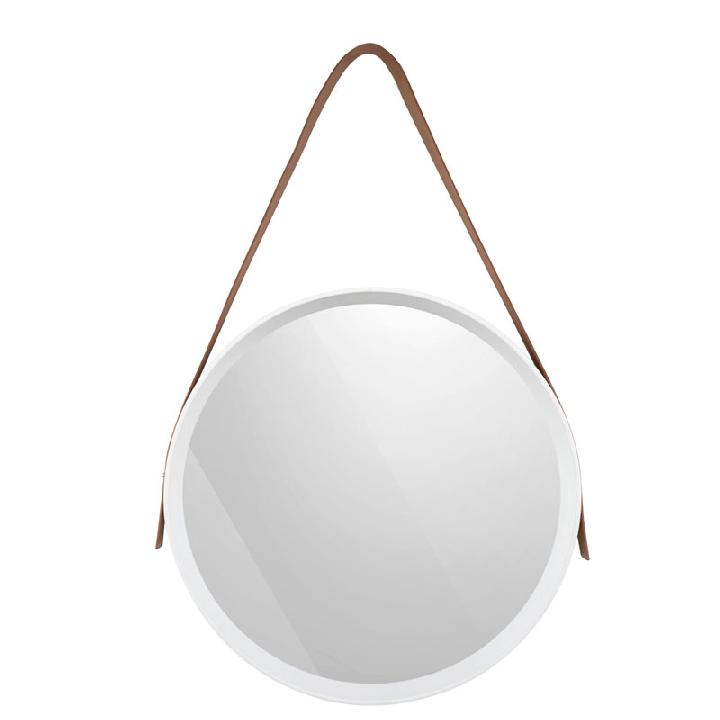 Зеркало настенное на ремне Вещицы Манхэттен, цвет белый