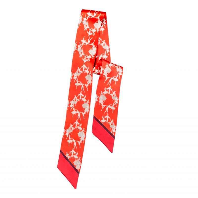 Шарф Mollen Твилли Силуэты в красном