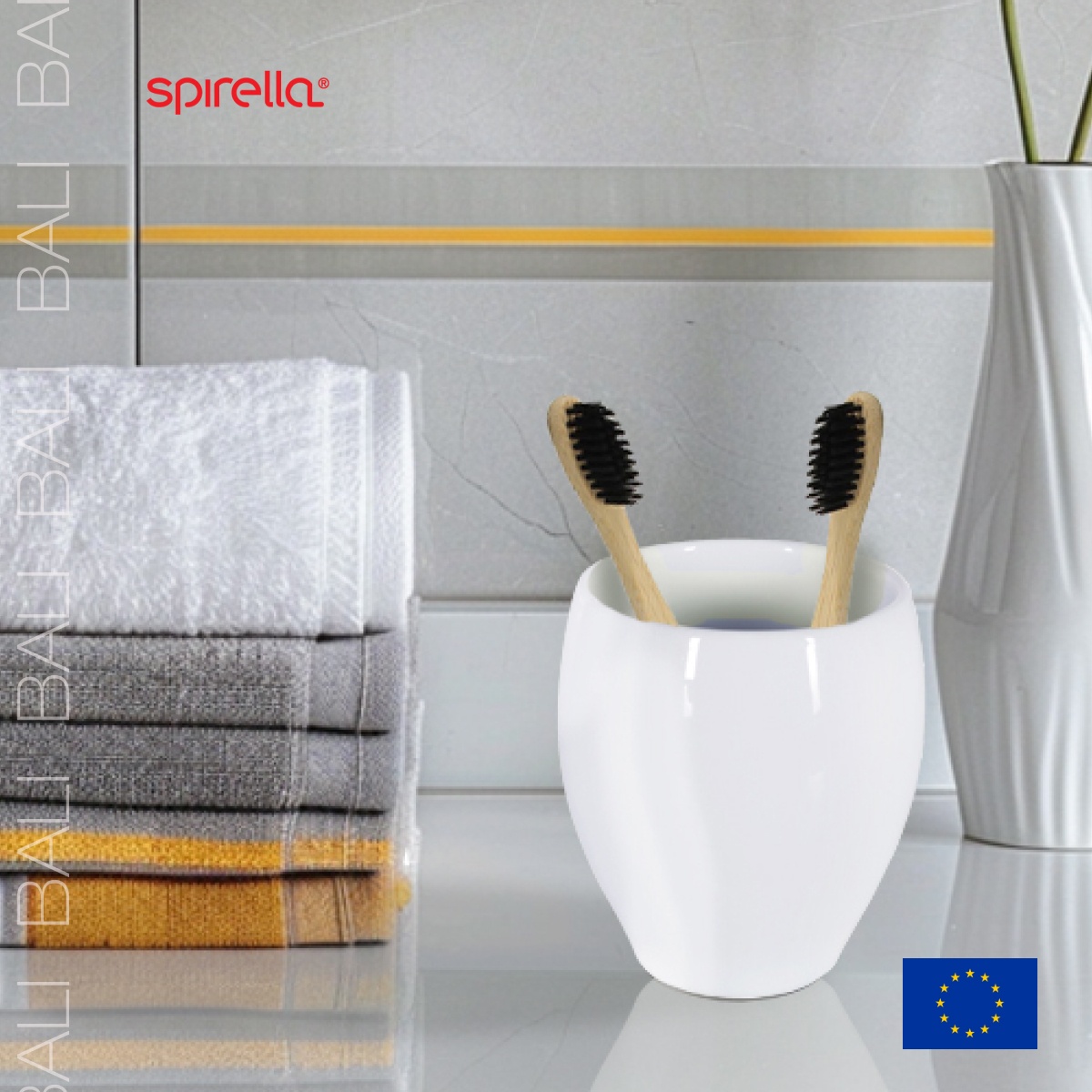 Стакан для зубных щеток Spirella Bali, белый