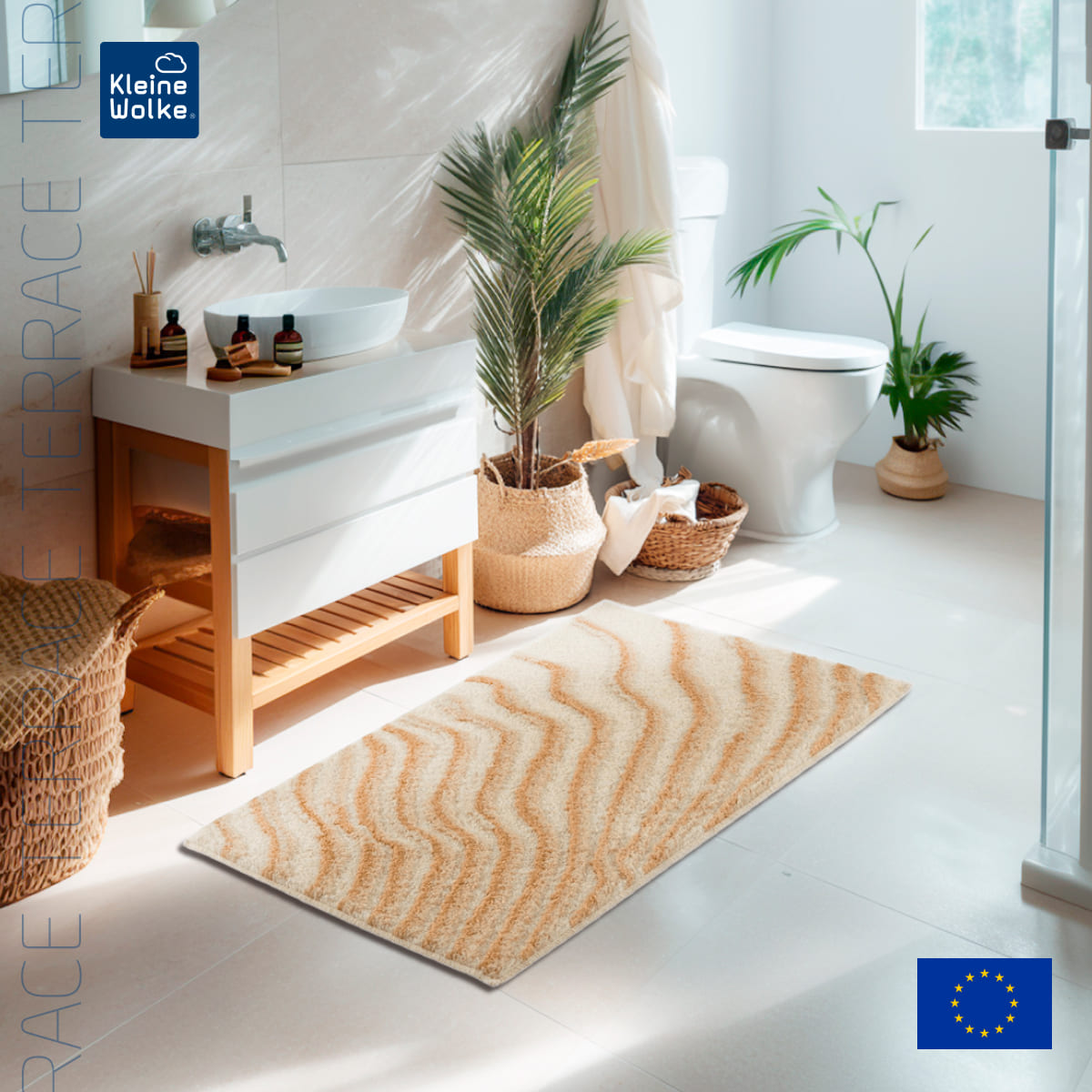 Коврик для ванной комнаты Kleine Wolke Terrace 60x100см, бежевый