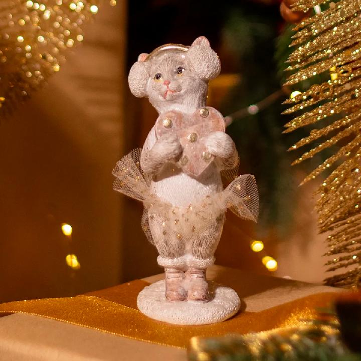 Статуэтка Lefard Новый Год! Кошечка с сердцем