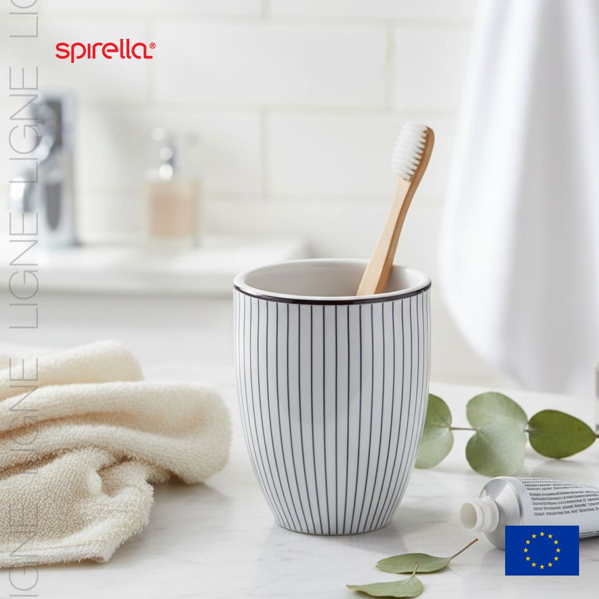 Стакан для зубных щеток Spirella Ligne, белый