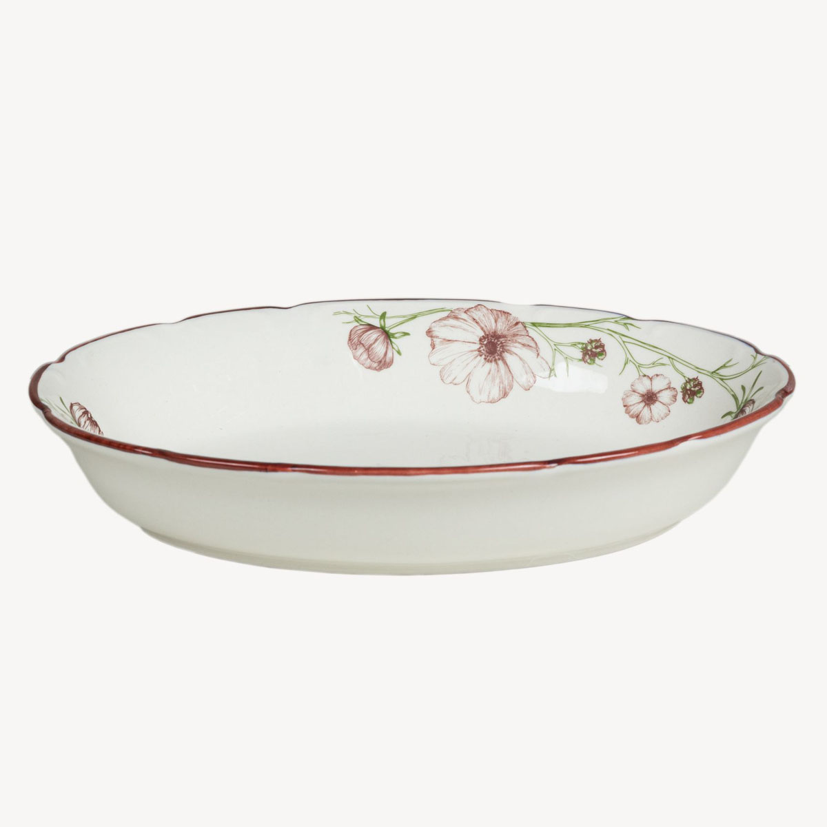 Салатник овальный Дымов Керамика Космея утро 07.00