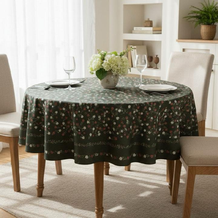 Скатерть круглая Pappel Green Fantasy 180см