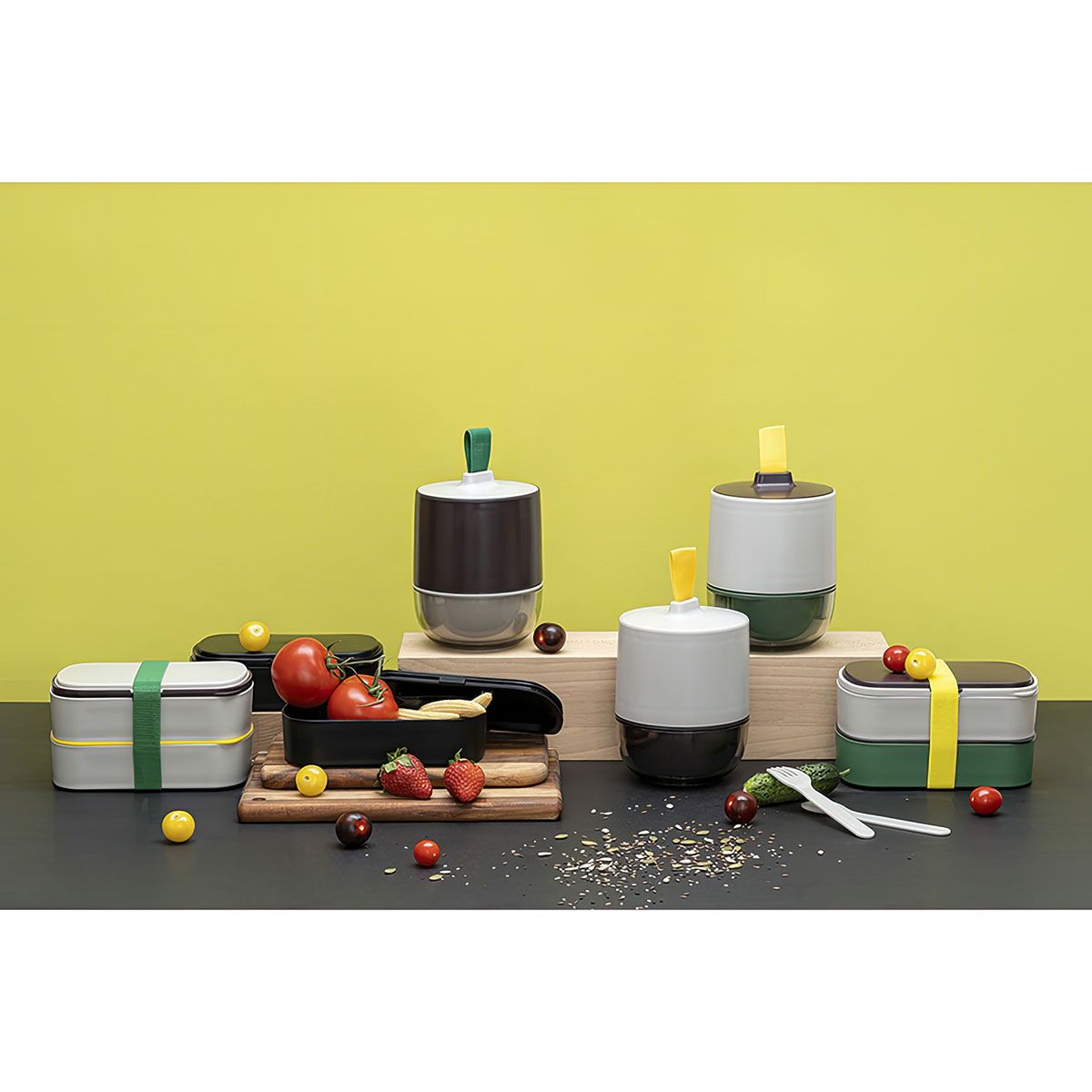 Ланч-бокс Smart Solutions Meals, серый с зеленым