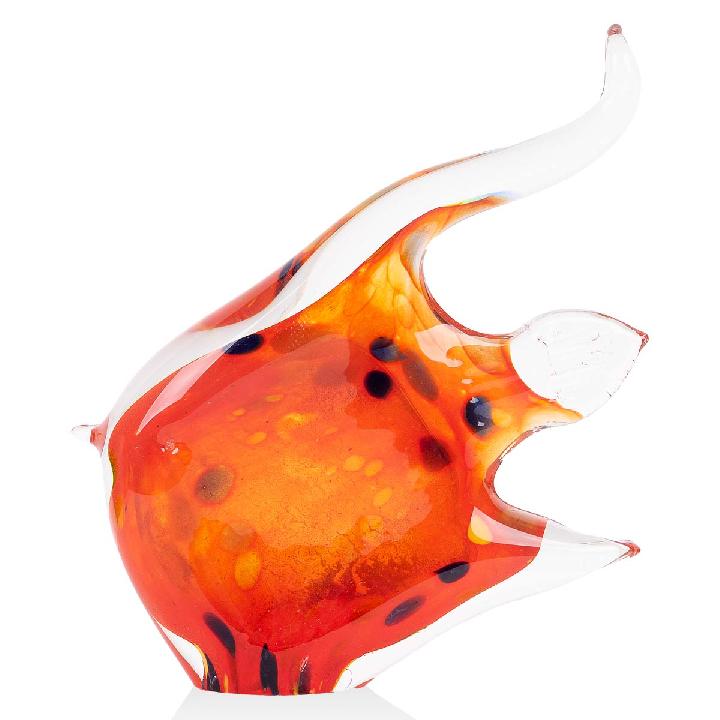 Фигурка цветная гутной работы Zapel Рыбка Скалярия 14см