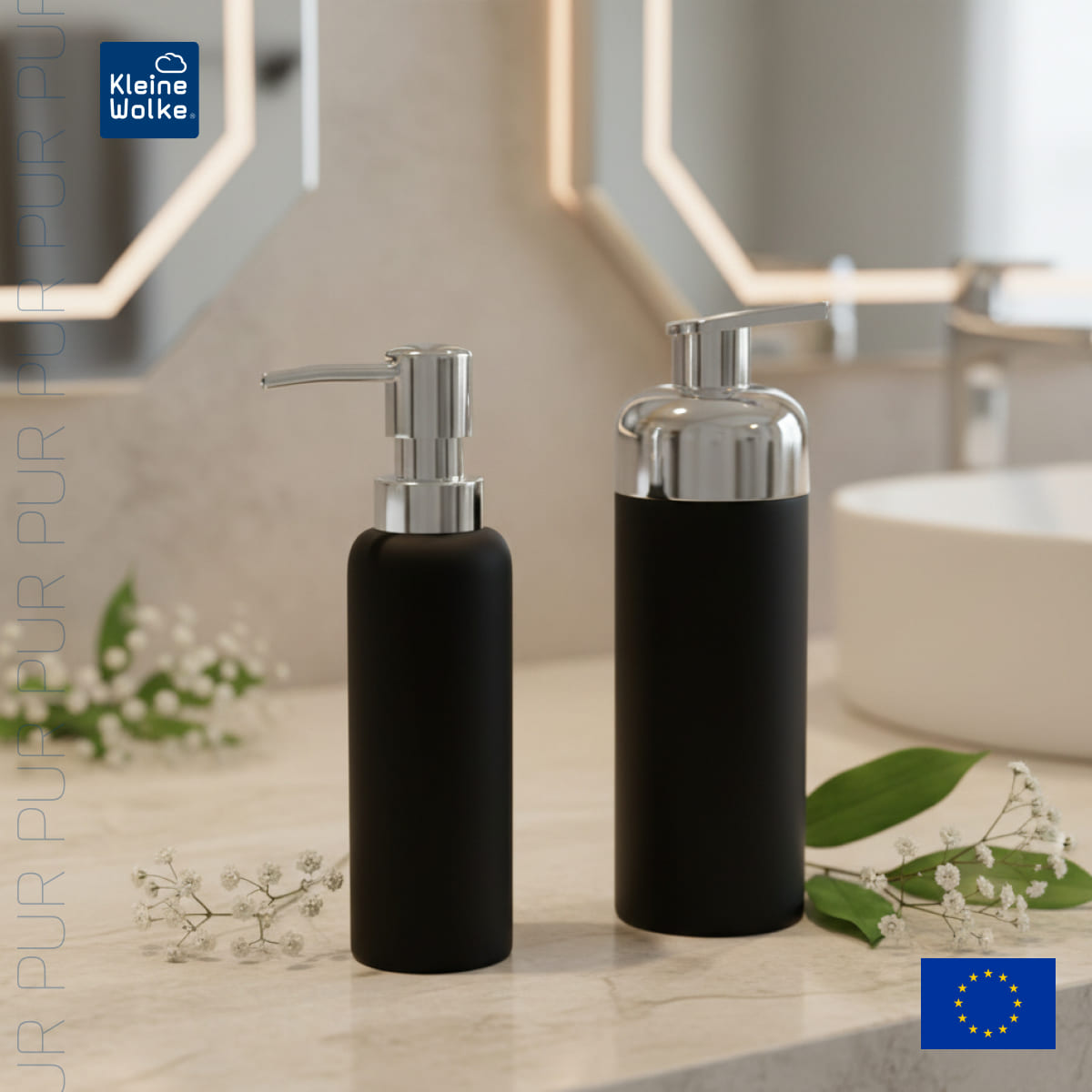 Дозатор для пенного мыла Kleine Wolke Pur, черный
