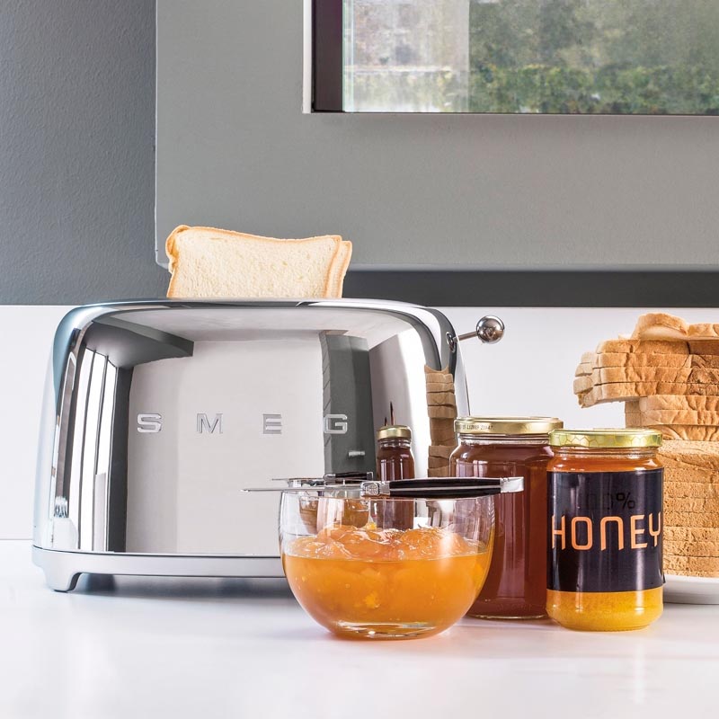 Тостер на 2 ломтика Smeg 50’s Style, пастельный голубой