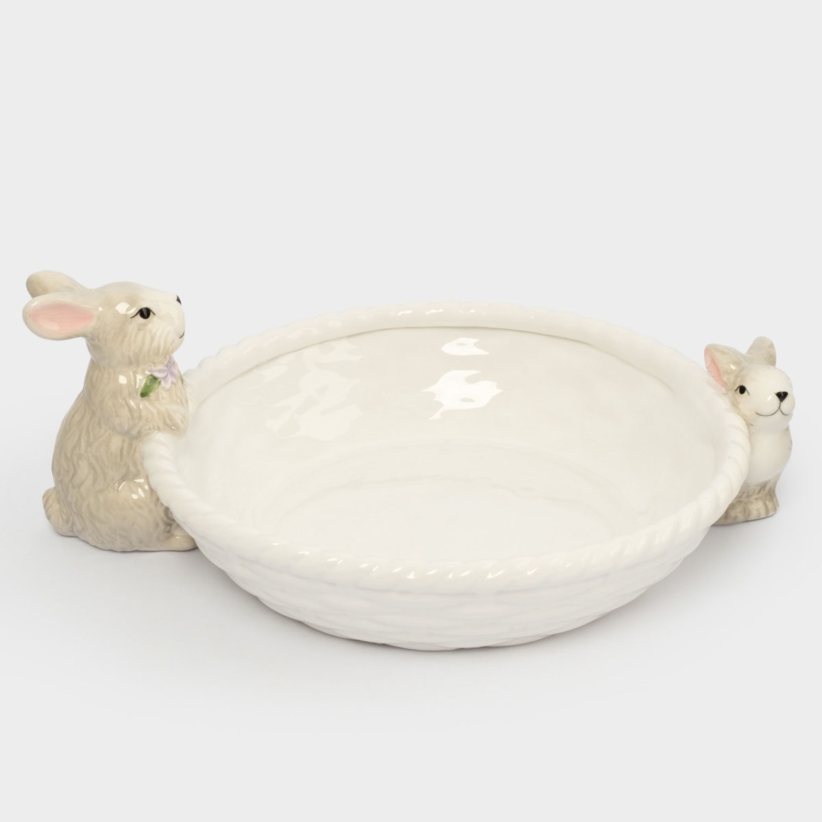 Ваза для фруктов Anna Lafarg Пасха Натуральная Кролики с корзинкой