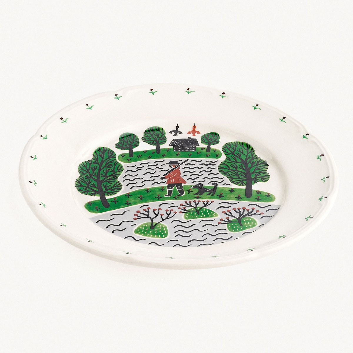 Тарелка закусочная Дымов Керамика Огород Уткина Охота
