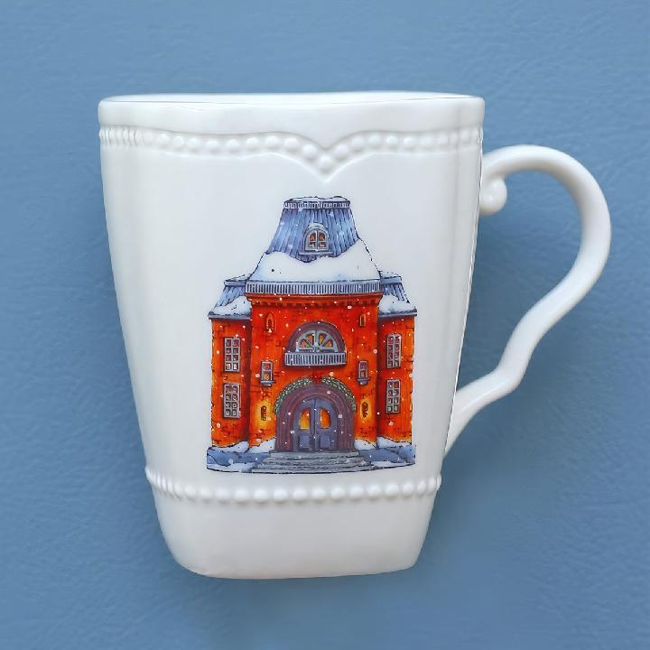 Кружка Myatashop Snow Town 350мл, в подарочной упаковке