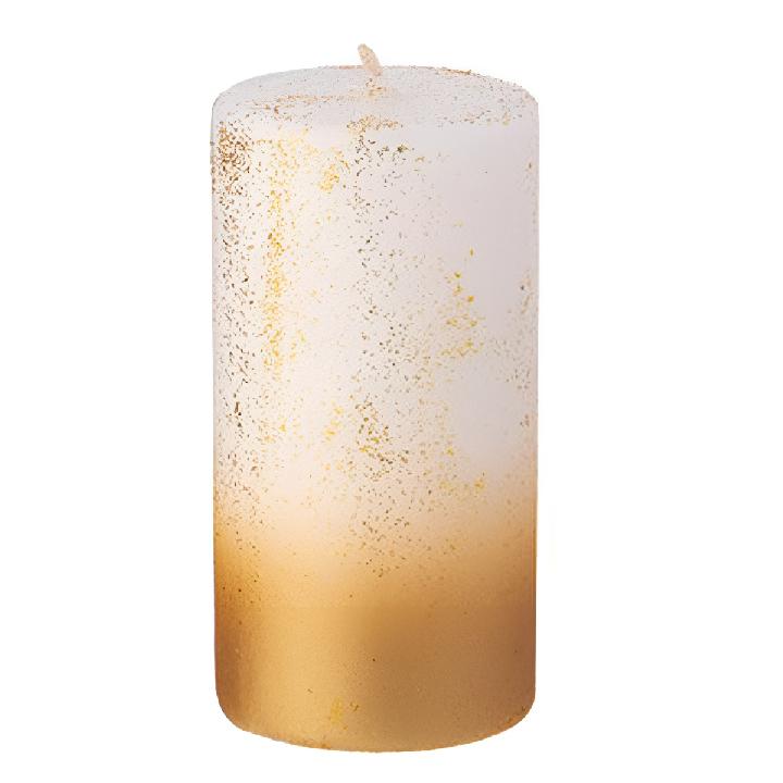 Свеча столбик Garda Decor 5x10см, цвет белый с золотом