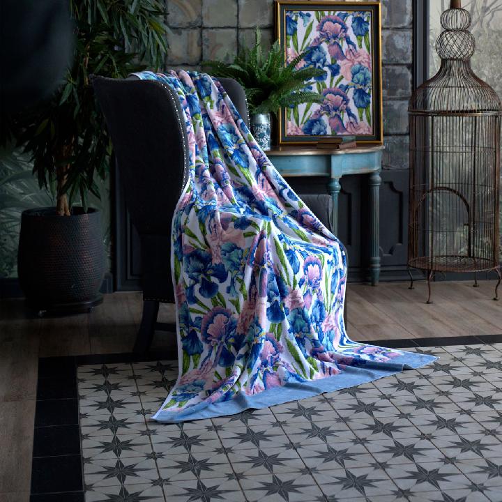 Плед Feiler Giselle 150x230см, голубой