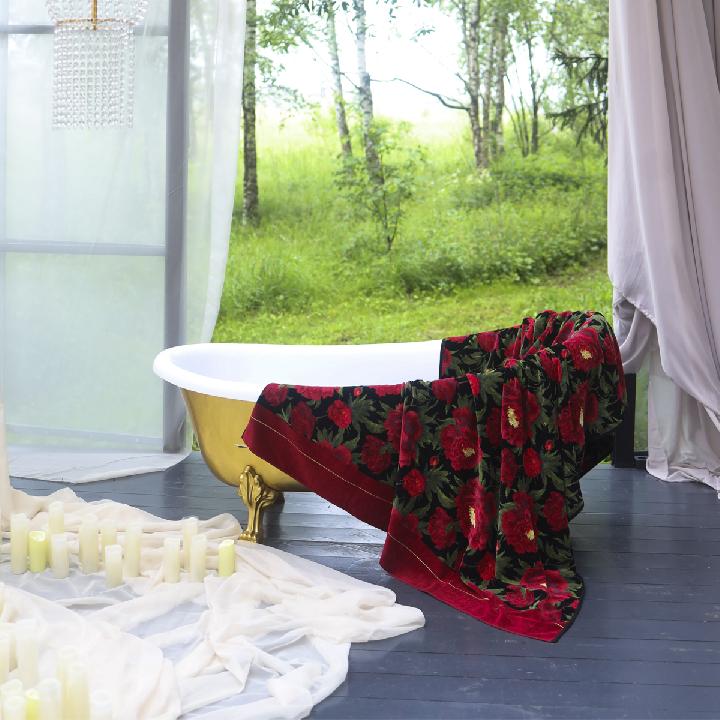 Полотенце Feiler Isabella 50x100см, цвет бордо