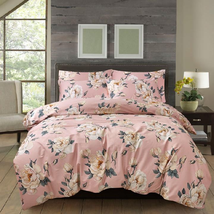 Комплект постельного белья 1,5-спальный Pappel 4 предмета, розовый