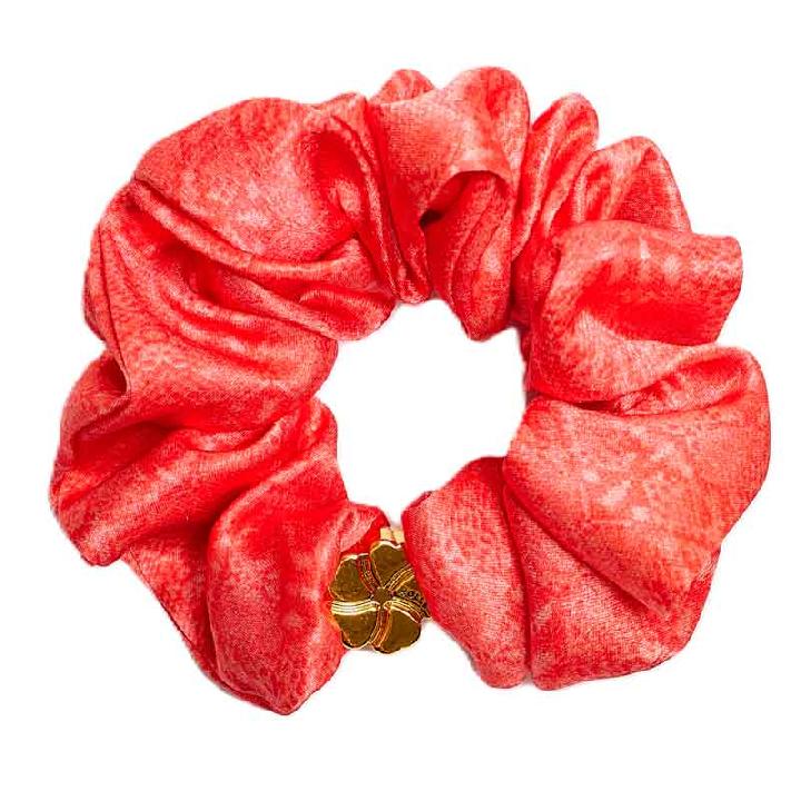 Шелковая резинка для волос Mollen Сепия красная