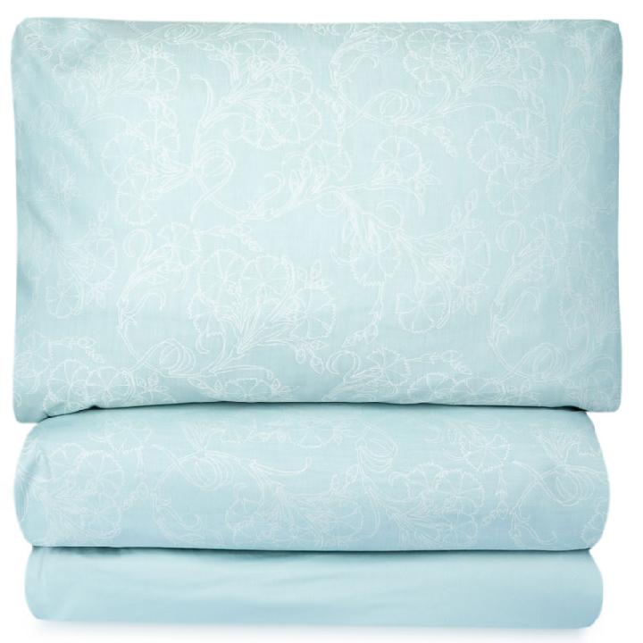 Комплект постельного белья евро Home Linens Cibelles, бирюзовый
