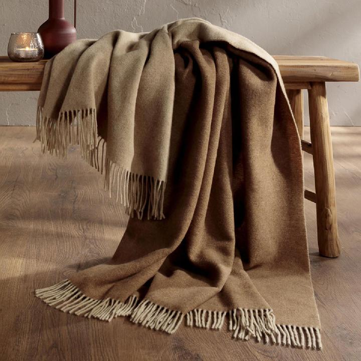 Плед 150x200см Biederlack Cashmere Plaid, верблюжий бежевый