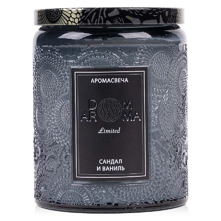 Свеча ароматическая Dom Aroma Limited Сандал и ваниль, в средней стеклянной банке
