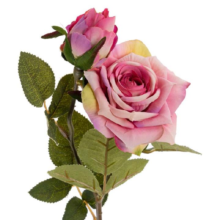 Цветы искусственные FloDecor Роза 47см, цвет розовый