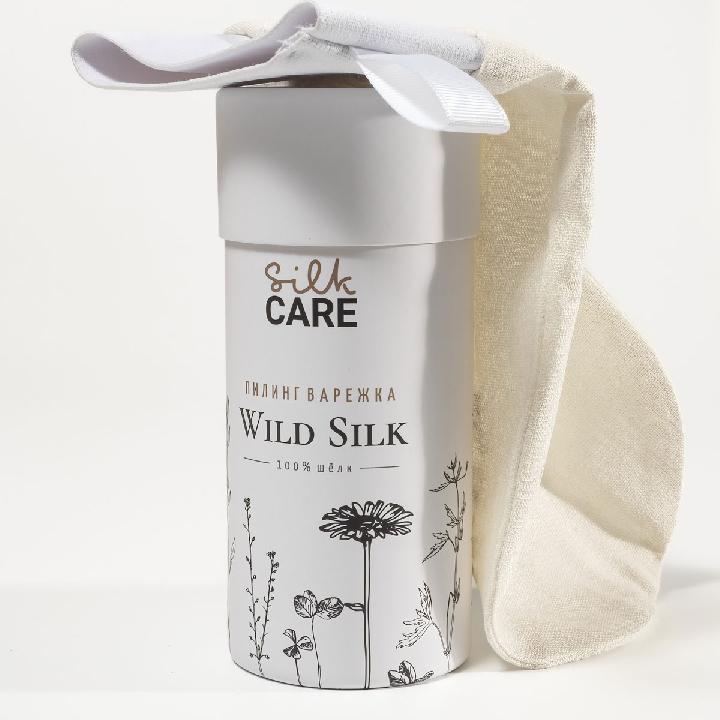 Варежка для пилинга шелковая Silk Care Wild Silk