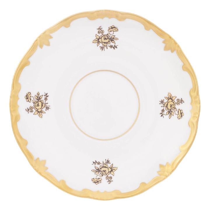 Набор блюдец 13см Weimar Porzellan Роза Золотая 6шт